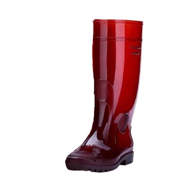 Чоловічі робочі гумові чоботи з ПВХ водонепроникне водне взуття чоловічі гумові чоботи осінні нековзні гумові чоботи для дорослих, 44 EU червоного кольору