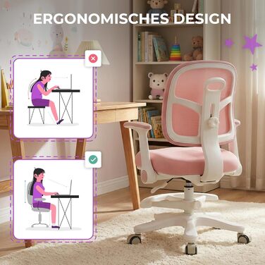 Дитяче письмове крісло Spacetronik - Ергономічне дитяче письмове крісло з 6 колесами, регульованими підлокітниками, підставкою для ніг, регульованим по висоті сидінням - 4-15 років, регульована підставка для ніг, 6 колесів, сірий