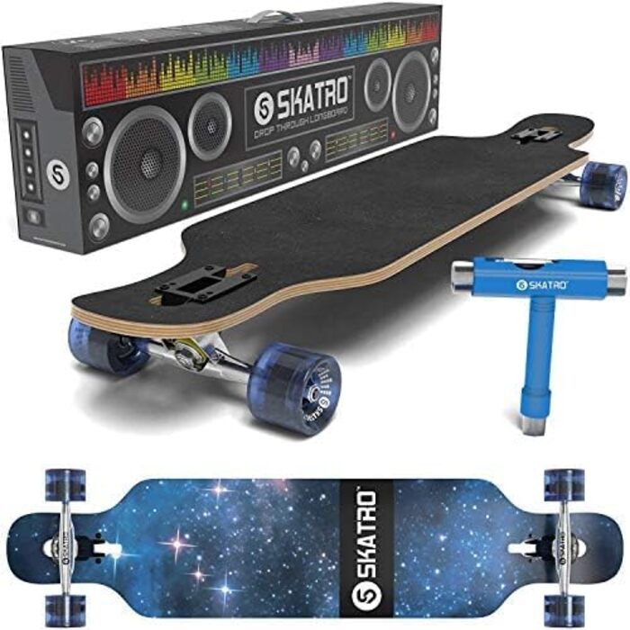 Лонгборд SKATRO Drop Through Freeride Galaxy 1 40" drop-through cruiser фрірайд 8-шаровий клен ABEC-9 безкоштовний T-Tool у комплекті повний компліт для карвінгу слайдів оригінал 2025