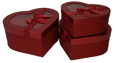 Подарункові коробки UFO W2901 Набір 3 шт RED HEART серд. (6990785)