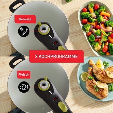 Скороварка Tefal Secure 5 Neo 6л, нержавіюча сталь, 22см, з кошиком та триножником, 2 рівні приготування, система безпеки Secure 5, для всіх типів плит (включаючи індукційні), підходить для посудомийки, P2530738
