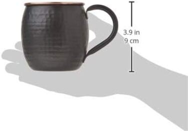 Набір кухлів STAGLIFE з чорної міді - кухлі Moscow Mule з чистої міді, комплект з 2 для чоловіків - мідний кухоль для Moscow Mule, 2 шт. (1 упаковка) з димчастим покриттям