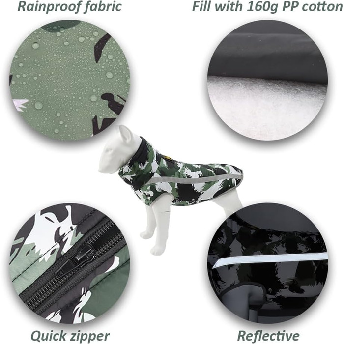 Зимове пальто для собак, светр для собак середніх розмірів, зимові куртки та зимові пальта для собак, светр для собак великих собак (2XL)