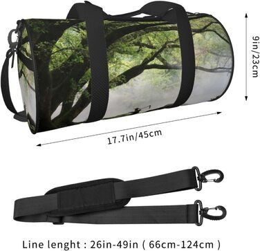 Спортивна сумка, дорожня сумка, дизайн старе дерево, тварини, пейзажний принт, сумка на нічліг, чорна, універсальний розмір, дорожня сумка
