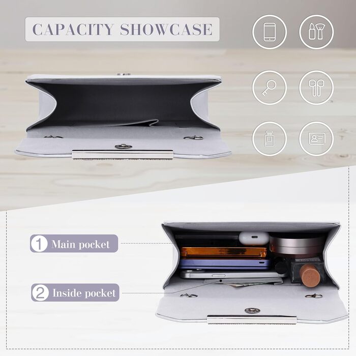 Сріблясте вечірнє клатч-гаманець Larcenciel Чорний Крокодил з лакованої шкіри, прикрашене стразами та ланцюжком, ідеально підходить для весілля, випускного балу або коктейльної вечірки