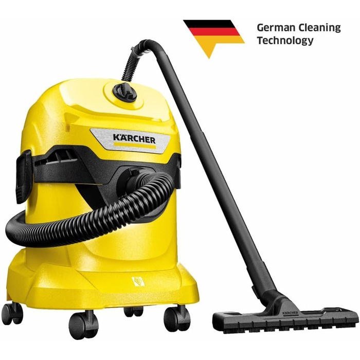 Пилосос для сухого та вологого прибирання Krcher WD 4 V-20/5/22, вкл. плоский гофрований фільтр, запатентований фільтрувальний бло