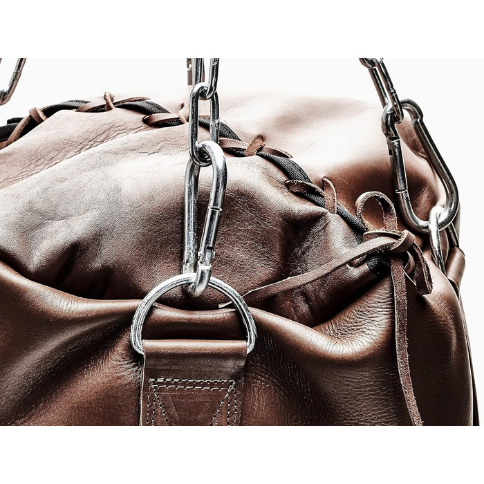 Боксерська груша в вінтажному стилі, шкіряна, без наповнення, 1,2 м, коричнева