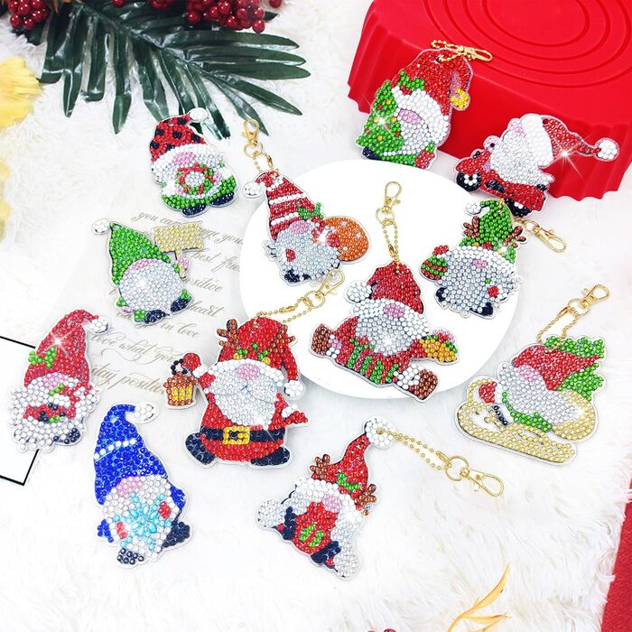 Набір для алмазної вишивки LYLIDIA, 12 шт., різдвяні підвіски