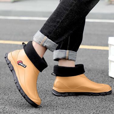 Чоловічі гумові черевики 2026 року, стильні, теплі, для поїздок на роботу, гумове кухонне взуття, яке легко чиститься, міцні водонепроникні гетри для активного відпочинку на вулиці, розмір 44 EU, хакі