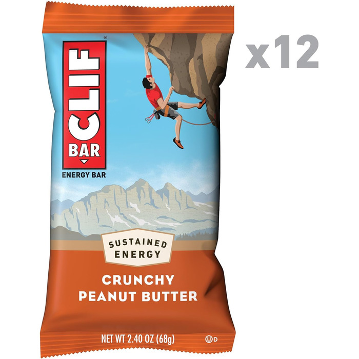 Енергетичні батончики Clif Bar Crunchy Peanut Butter, 12 батончиків / коробка Crunchy Peanut Butter 12 шт. (1 упаковка)