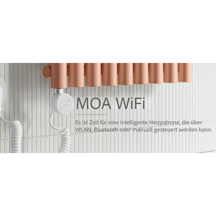 Електричний радіатор для ванної кімнати anapont WiFi та Bluetooth Радіатор для рушників, IPx5, повністю зібраний Атмосфера та комфорт у ванній кімнаті (з таймером, 1775x500) З таймером 1775x500