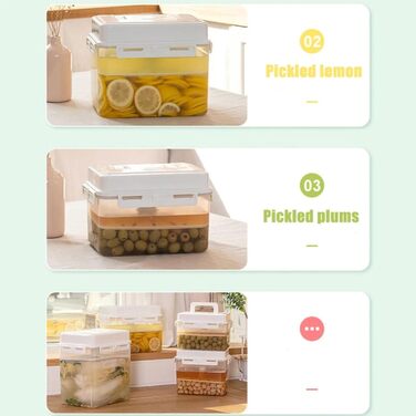 Контейнер для ферментації кімчі CCYLEZ 5 л, контейнер для зберігання халапеньйо з герметичною кришкою, контейнер для зберігання вдома, контейнер для ферментації огірків