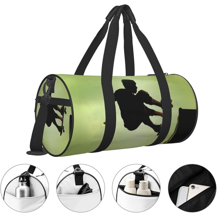 Блискучий, гарний візерунок, кругла форма, велика місткість, дорожня сумка, легка та міцна, подарунок для піших прогулянок, відпустки, ділових поїздок та іншого, для скейтборду, універсальний розмір