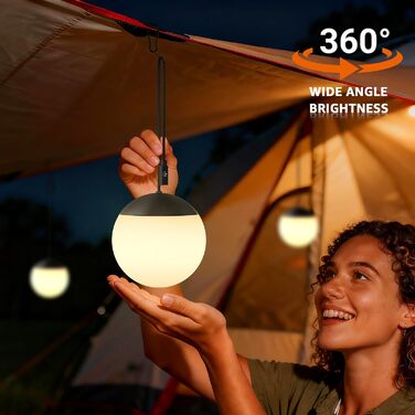 Набір із 2 ламп MALUX Sphere I Вуличний кемпінговий світильник I Світлодіодний підвісний садовий світильник із 8 кольорами I Регульоване освітлення для кемпінгу I Водонепроникний IPX4 I Балконний світильник, кемпінговий світильник