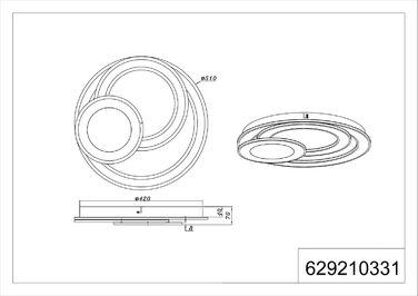 Стеля LED-світильник Trio Leuchten Mita 629210331, матовий білий метал, акрил, 74 Вт, з пультом, димером та зміною кольорів, діаметр 51 см