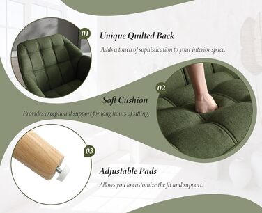 Акцентне крісло-крісло, м&39яке крісло для читання з дерев&39яними ніжками та лляним покриттям, крісло для читання, одномісний диван, крісло під телевізор для вітальні, спальні, затишне місце, зелений 1 зелений