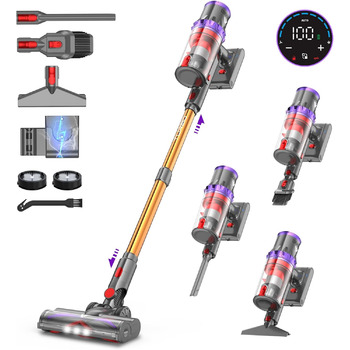 Акумуляторний пилосос coovy SU7 580 Вт, 45000 Па Акумуляторний пилосос до 70 хвилин роботи, Акумуляторний пилосос з супер великим