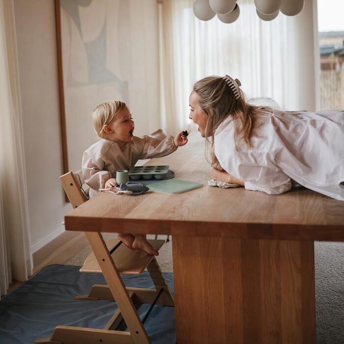 Захисний килимок для підлоги Mushie Splash Mat для немовлят Водонепроникний килимок для дитячих стільчиків, який можна прати в пральній машині 108x108 см Легкий, міцний килимок Splat без бісфенолу А Ідеально підходить для обідньої зони (римсько-зелений)