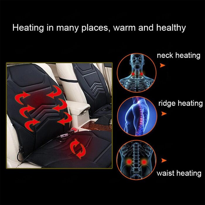 Чохли для сидінь NURII з підігрівом 12 В, інтелектуальне керування, регульована температура Підігрів сидінь Uto 12 В Універсальні комфортні чохли для сидінь Uto для вантажівки, -1Pckung 1Pckung (G, 1 упаковка)