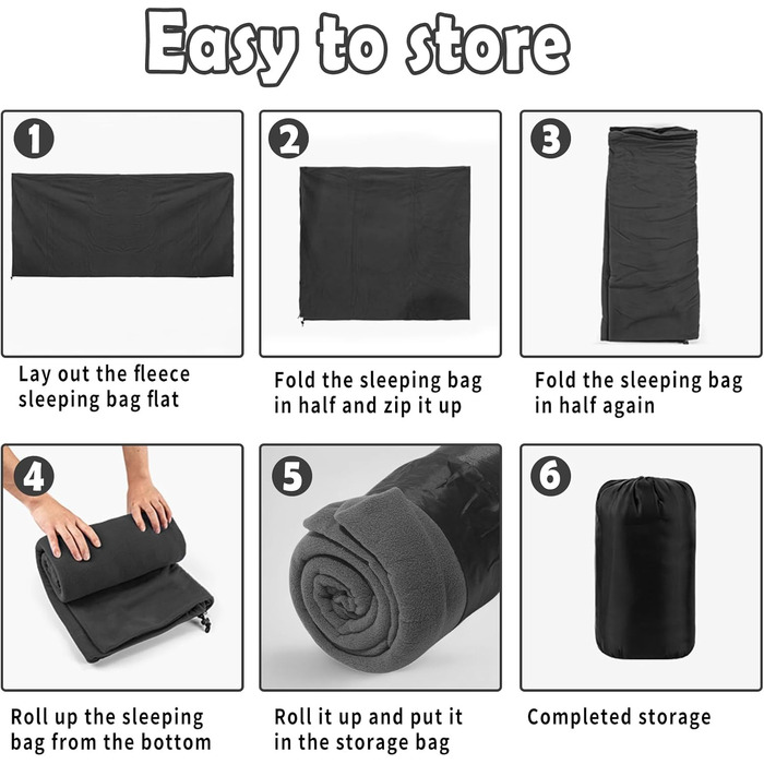 Теплий вкладиш для спального мішка, підходить для кемпінгу та походів на свіжому повітрі, портативний флісовий спальний мішок з антипілінговим покриттям, сірий.