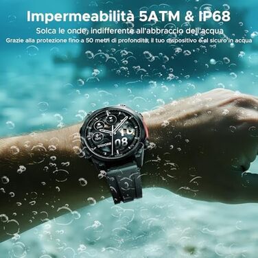 Розумний годинник DOOGEE Anywise W1 Pro для чоловіків, дводіапазонний GPS та офлайн-карти, водонепроникність 5 атм, 12 днів роботи від акумулятора, 1,43-дюймовий AMOLED HD, понад 170 спортивних режимів, Bluetooth-дзвінки, сумісний з Android/iOS, 2 чорних 