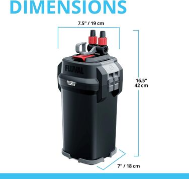 Зовнішній фільтр Fluval 207 для акваріумів, від 60 до 220 л, 780 л/год, 10 Вт