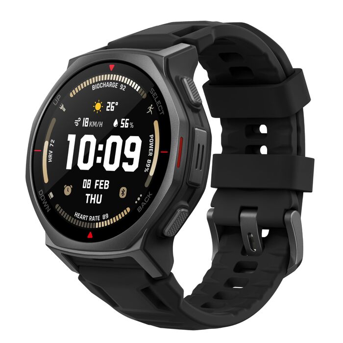 Розумний годинник Amazfit T-Rex 3 Pro для активного відпочинку на природі, 44 мм сапфіровий AMOLED, ліхтарик, титановий безель, дводіапазонний GPS, офлайн-карти, до 17 днів роботи від батареї, водонепроникність 10 атм, понад 180 спортивних режимів, сумісн