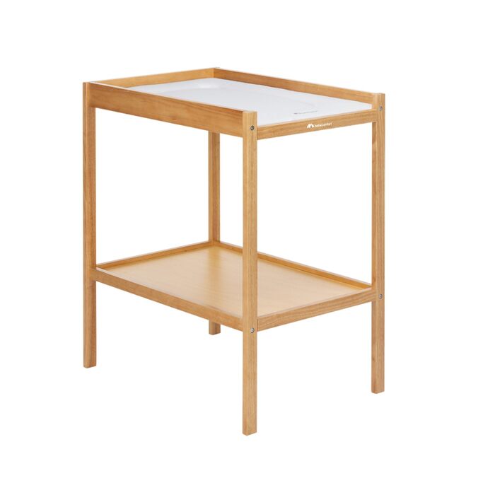 Пеленальний столик для немовлят, 012 місяців (11 кг), включаючи пеленальний килимок, водонепроникний, легко чиститься, перевірено на безпеку, легкий доступ для дитини, відділення для зберігання, легке складання, натуральне дерево