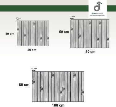 Килимки для ванної з бамбука DE-COMmerce, набір з 3 шт. , килимок для ванної, дерев&39яний килимок, бамбуковий килимок, ванна кімната, нековзний, колір природний