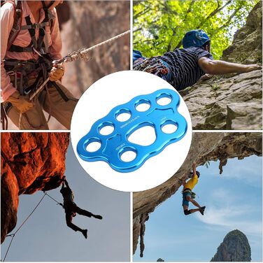 Такелажна пластина VGEBY 45KN з 8 отворами з алюмінієвого сплаву, багатошаровий анкерний з&39єднувач з роздільним перегородкою для скелелазіння та активного відпочинку на свіжому повітрі