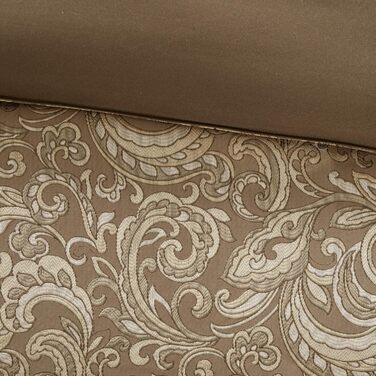 Відповідні штори Madison Park - пуховий альтернативний гіпоалергенний комплект постільної білизни для всіх сезонів Queen Brown Bro