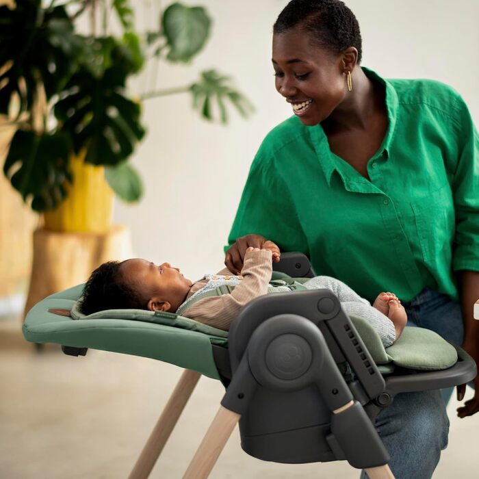 Дитячий стільчик для годування Maxi-Cosi Minla, Росте разом з вашою дитиною, 0-14 років, до 60 кг, Дитячий стільчик для годування, 9 рівнів висоти, 5 положень нахилу спинки, 4 положення лотка, Компактно складається, Еко-догляд, Beyond Graphite