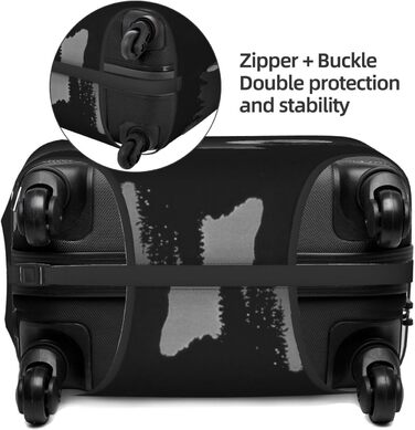 Чохол для валізи Вовчий Нічний Місяць, міцний захист для багажу, підходить для валіз розміром 45.7 - 81.3 см, малий, Чорний