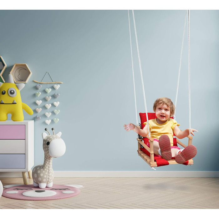 Дерев'яні дитячі гойдалки, дитячі гойдалки, гойдалки для дітей гойдалки 3 в 1 ПОЯС БЕЗПЕКИ, гойдалки для малюків, дитячі гойдалки