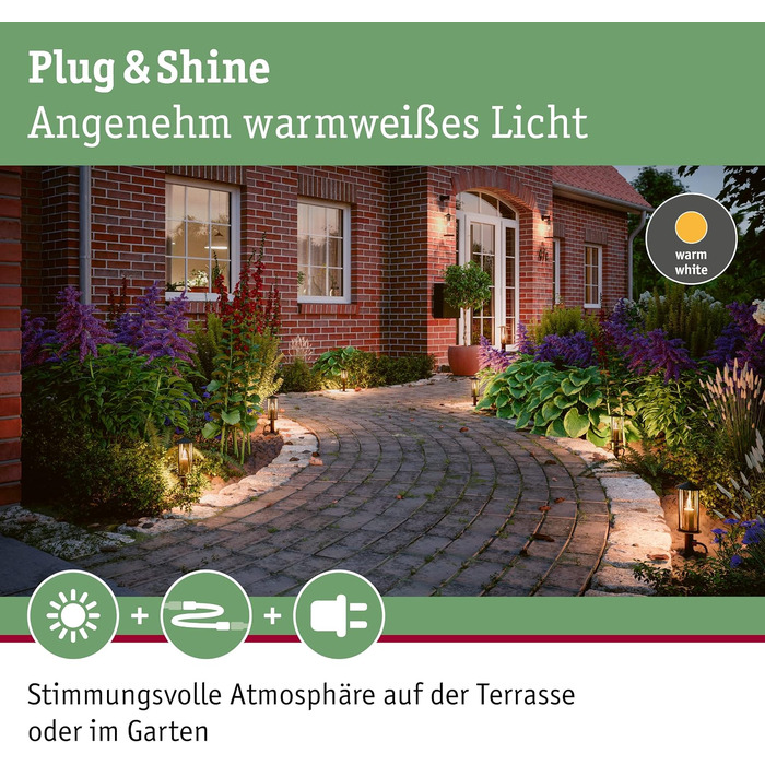 Світловий стовп Paulmann Plug & Shine LED Classic, 3000K, антрацит, сучасний стиль, висота 50 см