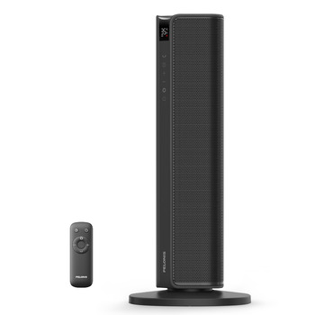 Електричний вентилятор-обігрівач PELONIS Tower Heater 2000 Вт з пультом дистанційного керування, швидкий нагрів 2S, коливання 75, еко-режим, захист від перегріву та перекидання, тихий керамічний обігрівач для спальні та офісу, 23 дюйми, чорний