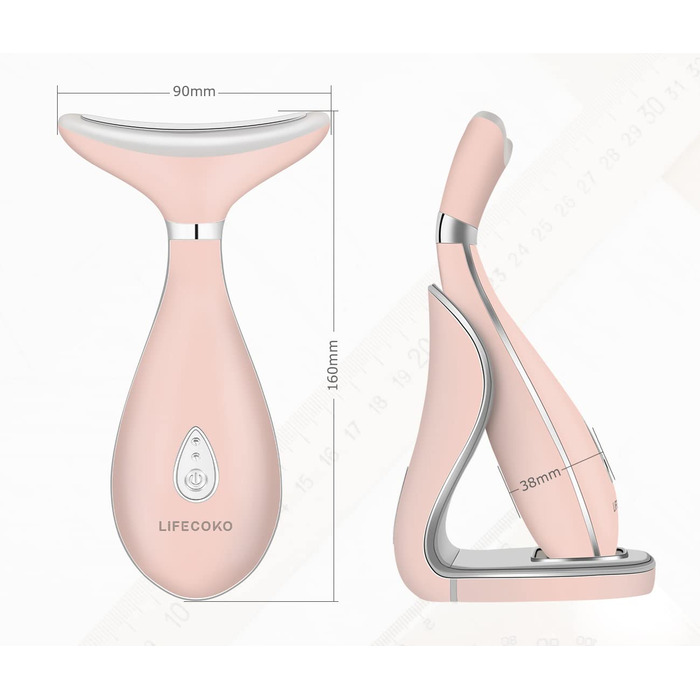 Електричний масажер для обличчя проти зморшок, масажер для зміцнення шкіри для обличчя та шиї, масажер для зміцнення шкіри обличчя, портативний акумуляторний USB-пристрій (рожевий)