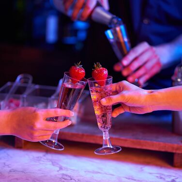 Келихи для шампанського преміум-класу MATANA 48 пластикові, пластикові келихи для шампанського, 150 мл - багаторазові та стійкі -