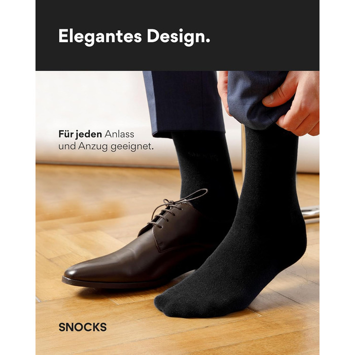 Чоловічі шкарпетки Snocks (4 пари) Бізнес-шкарпетки для чоловіків 4 шт. Чорні 43-46