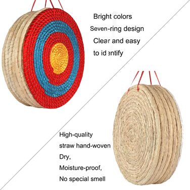 Мішень для стрільби з лука 20 дюймів – ручної роботи, 7 шарів, червона