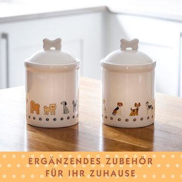 Керамічна банка для зберігання Spotted Dog Gift Company, керамічна банка з кришкою, контейнер для зберігання, банка з мотивом собаки, декор для кухні з собакою, кухонний аксесуар та подарунок для власників собак