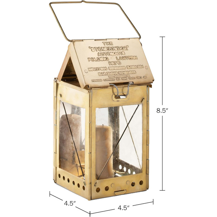 Латунний ліхтар-свічка Kings County Tools, вінтажний дизайн, ідеально підходить для кемпінгу, монтажу або підвішування