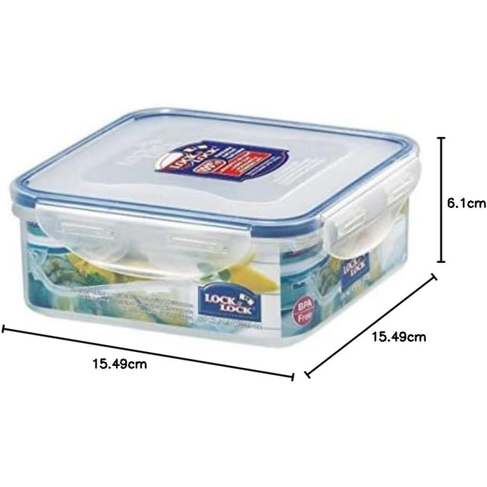 Контейнер для зберігання продуктів Lock & Lock HPL823, квадратний, 870 мл, 6 шт.