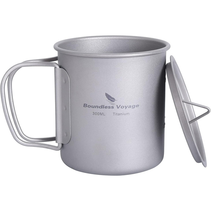 Мл Титанова кружка Кемпінгова кружка Відкритий чай Кава Дорожня кружка з кришкою та відкидною ручкою Легка кружка для води Чашка д