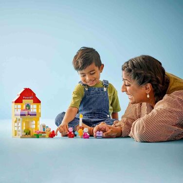 Будиночок на день народження Пеппи креативна іграшка з 3 фігурками, іграшковий будиночок для будівництва та перебудови для дітей в