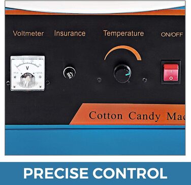 Машина для виробництва солодкої вати VEVOR 1000 Вт Машина для виробництва солодкої вати Машина для дому без візка Гумова стрічка, лопата для цукру та вугільні щітки Синій