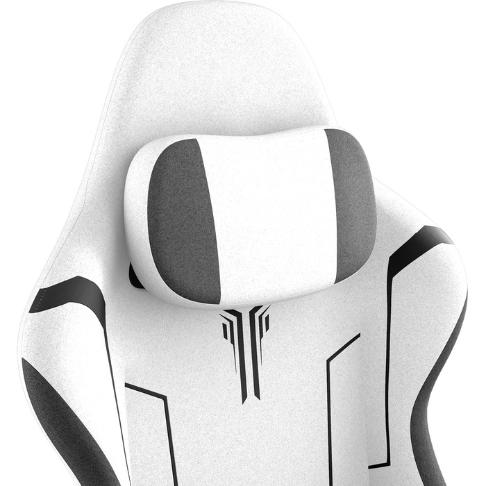 Ігрове крісло YUENFONG, ергономічне ігрове крісло з функцією масажу та підставкою для ніг, ігрове крісло з вбудованими підлокітниками, до 150 кг, для офісу/дому, біле