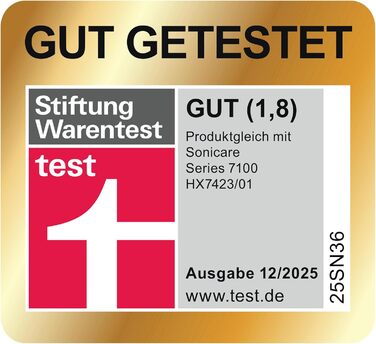Електрична звукова зубна щітка з підключенням до додатку, 4 режими чищення, 3 рівні інтенсивності, контроль тиску, EasyStart, SmartTimer, чорний колір, модель HX7421/08 Нова технологія Sonicare 7100, чорна, 4 насадки для щітки, 7100