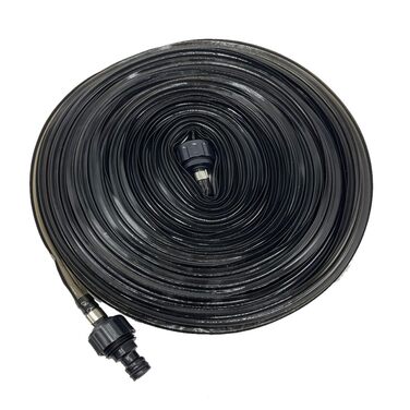 Шланг для поливу Relaxdays, 20 м, для газонів та клумб, плоский, з отворами, шланг-розпилювач, для саду, чорний