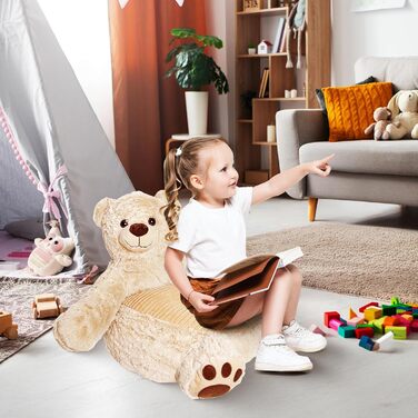 Плюшеве крісло MKS Ведмідь, дитячий диван, м&39який плюшевий ведмедик, диван для малюків, дитяче крісло з підлокітниками, крісло для відпочинку для хлопчиків та дівчаток, диван-крісло для малюків, компаньйон для читання, відпочинку та обіймів